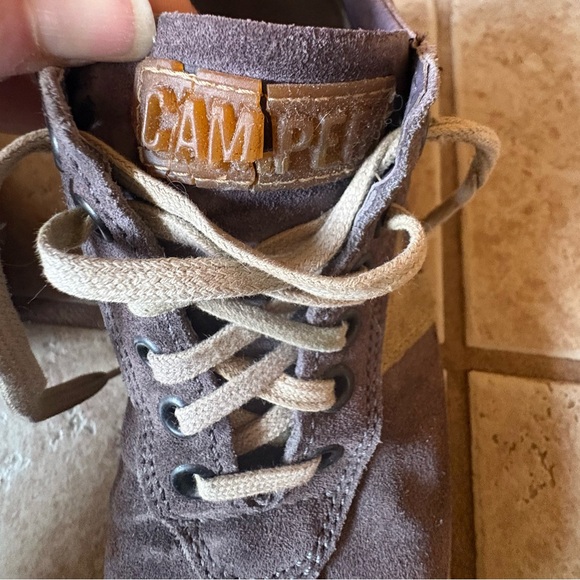 Camper Ariel Pelotas Suede Gray/Purple and Taupe Vintage Sneakers Size 38/8 - Picture 12 of 14
